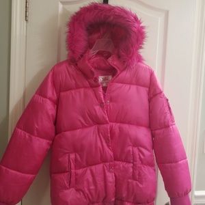 Justice girls hot pink winter jacket